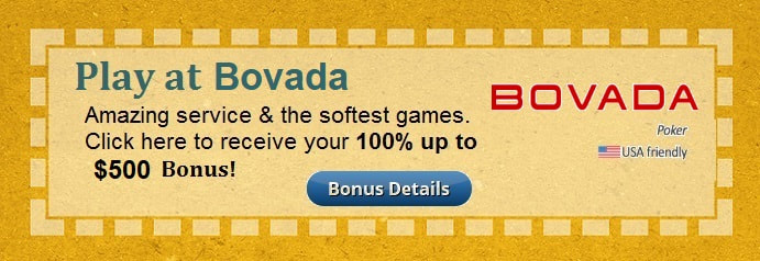 Bovada Poker Coupon for a 100% bonus up to $500